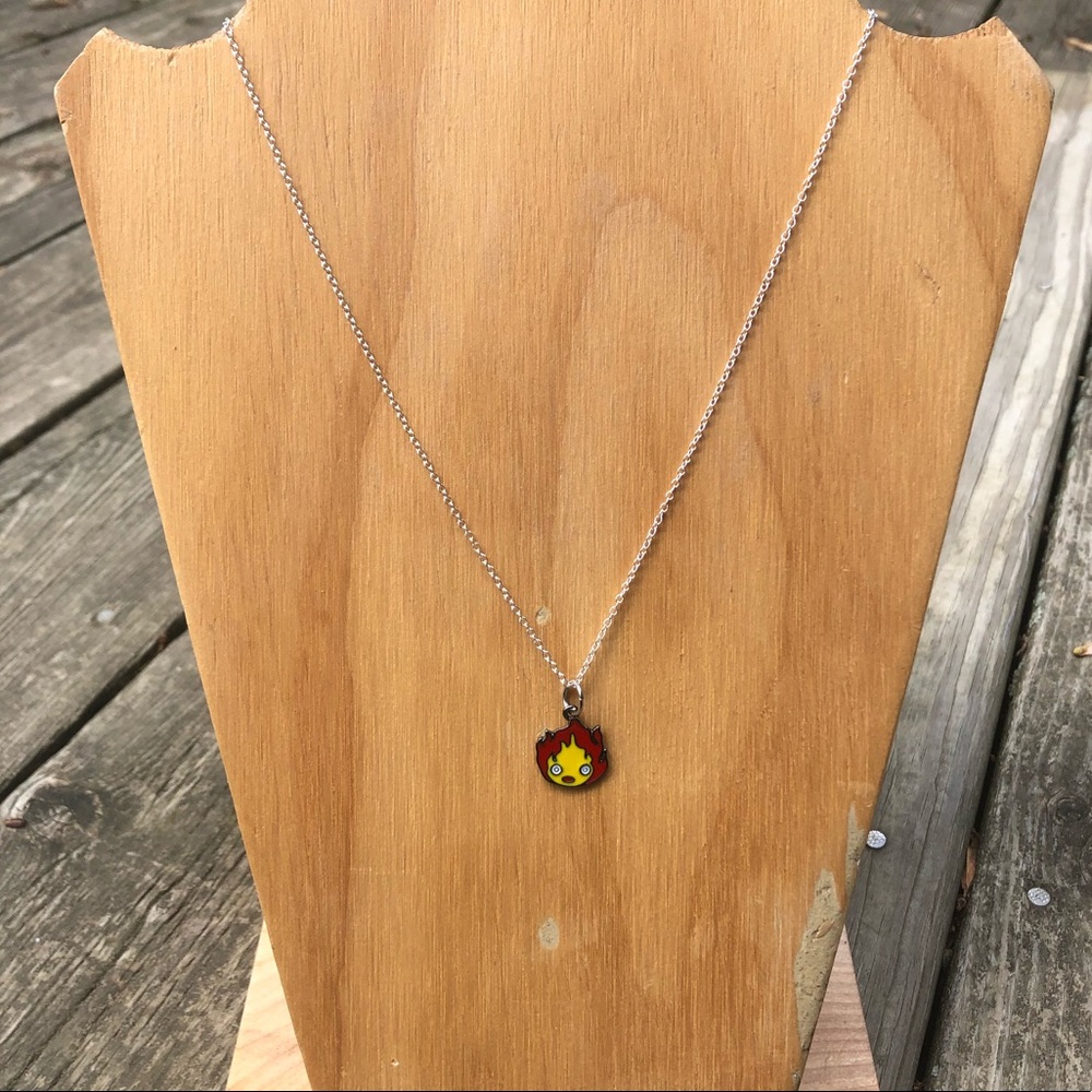 Ghibli Calcifer Charm Necklace 18” Chain - Picture 2 of 4